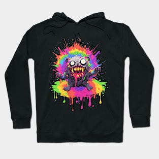 Acid Rainbow Beastly Badger Comic Horror Art I Hoodie